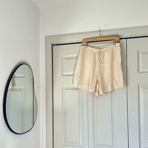 Vintage DKNY Butter Yellow Linen Drawstring Shorts